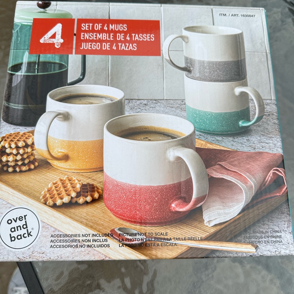 Over and Back Stoneware Oversized Coffee Mug 16.9 floz - 4 pcs